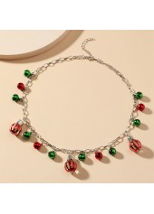 Red Round Contrast Bells Design Necklace