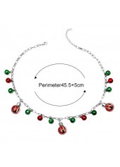 Red Round Contrast Bells Design Necklace