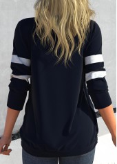 Plus Size Faux Two Piece Tie Side Navy T Shirt