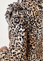 Leopard Zipper Multi Color High Neck Jacket