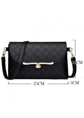 PU Material Turnlock Black Shoulder Bag