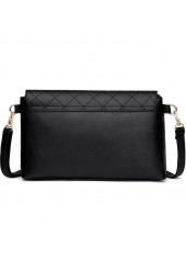 PU Material Turnlock Black Shoulder Bag