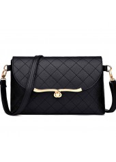 PU Material Turnlock Black Shoulder Bag