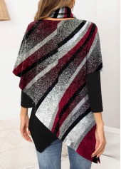 Plus Size Asymmetric Hem Geometric Print Long Sleeve Sweatshirt