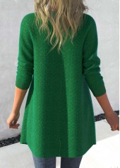 Lace Open Front Green Long Sleeve Coat