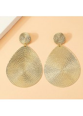 Teardrop Design Metal Detail Gold Earrings