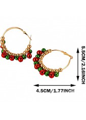Christmas Bell Gold Round Metal Earrings