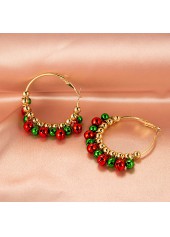 Christmas Bell Gold Round Metal Earrings