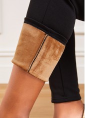 Skinny Elastic Waist Black Pocket Pants