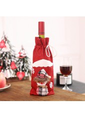 Christmas Snowflake Print Design Red Wine Cover