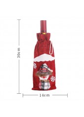 Christmas Snowflake Print Design Red Wine Cover
