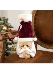 Christmas Santa Claus Print Design Red Wine Cover