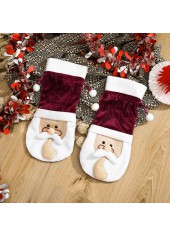 Christmas Santa Claus Print Design Red Wine Cover