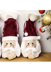 Christmas Santa Claus Print Design Red Wine Cover