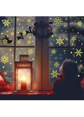 Christmas Design Snowflake Print Gold Sticker