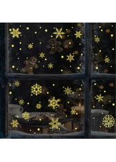 Christmas Design Snowflake Print Gold Sticker