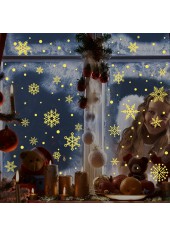 Christmas Design Snowflake Print Gold Sticker