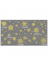 Christmas Design Snowflake Print Gold Sticker