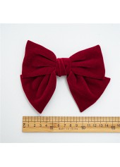 Bowknot Design Velvet Wine Red Barrette
