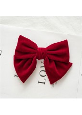 Bowknot Design Velvet Wine Red Barrette