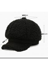 Short Eaves Cashmere Black Baseball Cap