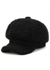 Short Eaves Cashmere Black Baseball Cap