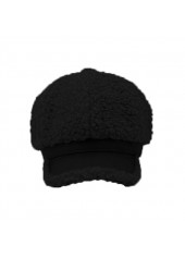 Short Eaves Cashmere Black Baseball Cap