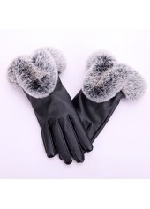 Leather Black Warming Full Finger Gloves