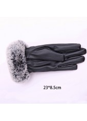 Leather Black Warming Full Finger Gloves