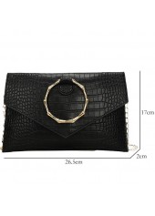 Black Crocodile Pattern Chains Magnetic Shoulder Bag