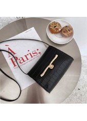 Turnlock Design Contrast Black Shoulder Bag