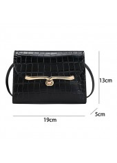 Turnlock Design Contrast Black Shoulder Bag
