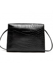 Turnlock Design Contrast Black Shoulder Bag