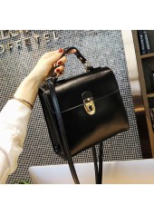 PU Material Black Pushlock Shoulder Bag