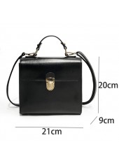 PU Material Black Pushlock Shoulder Bag