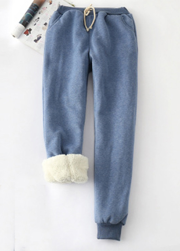 Jogger Plush Dusty Blue Drawastring High Waisted Pants