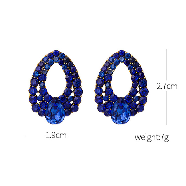 1 Pair Dark Blue Teardrop Earrings