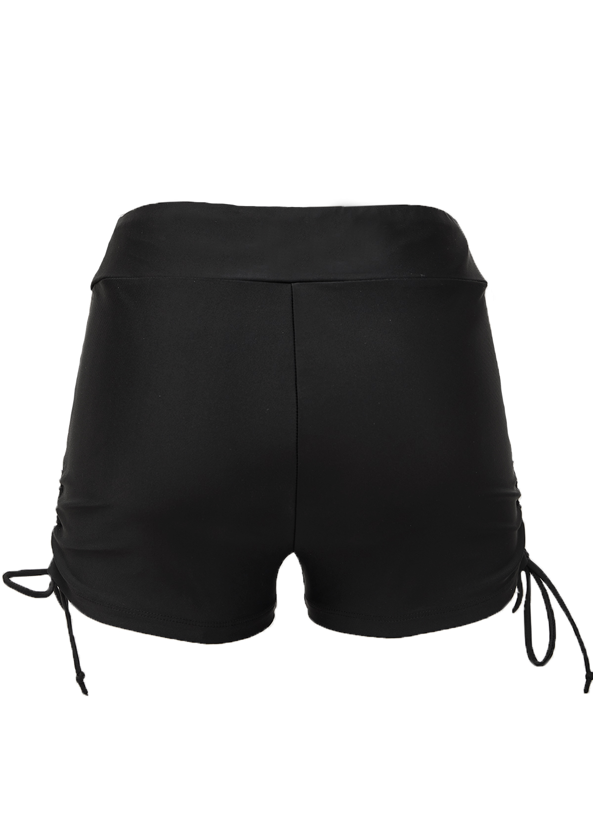 Mid Waisted Black Plus Size Swim Shorts