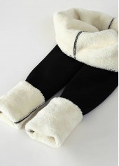 Fleece Thickening Black Elastic Waist Leggings