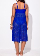 Spaghetti Strap Lace Royal Blue Beach Dress