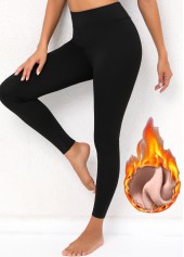 High Waisted Black Fleece Lined Leggings