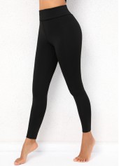 High Waisted Black Fleece Lined Leggings