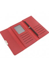 Magnetic Letter Print Wine Red Wallet