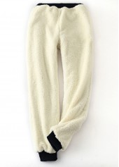 Jogger Plush Black Drawastring High Waisted Pants