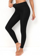High Waisted Ankle Length Black Leggings