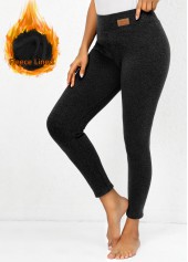 Dark Grey Marl Elastic Waist High Waisted Leggings