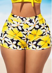 Tie Back Bowknot Yellow Bikini Set