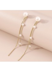 1 Pair Pearl Gold Chain Design Earrings