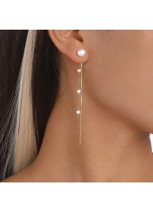 1 Pair Pearl Gold Chain Design Earrings