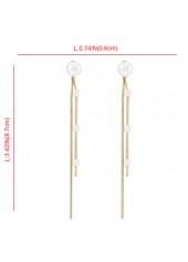 1 Pair Pearl Gold Chain Design Earrings